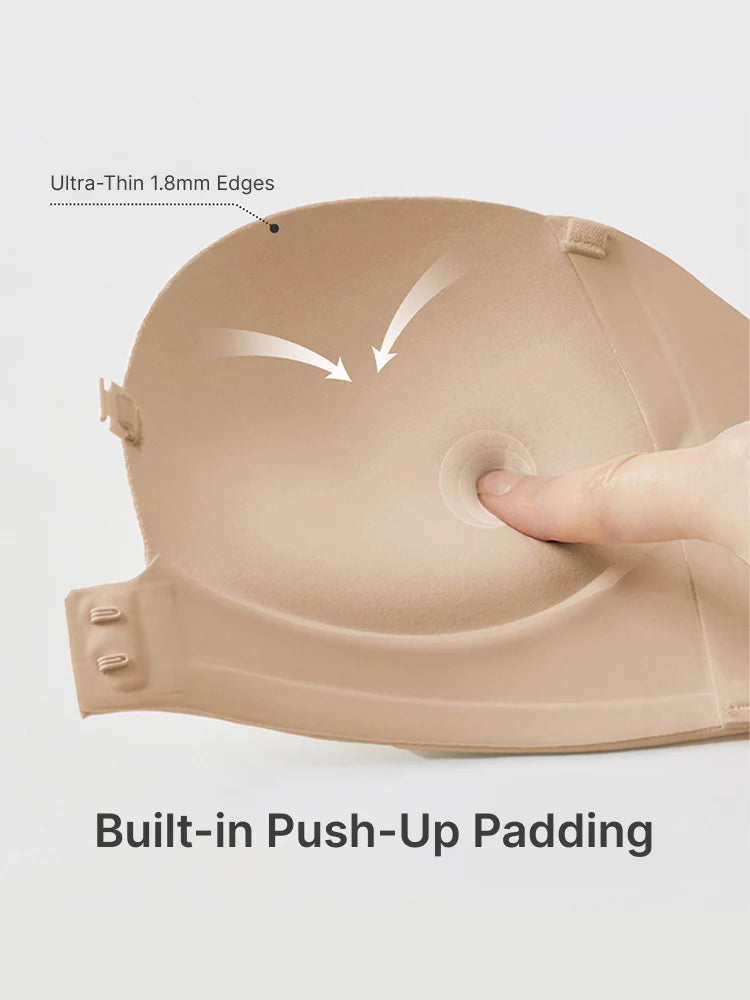 No-Slip Front Closure Push-Up Strapless Bra