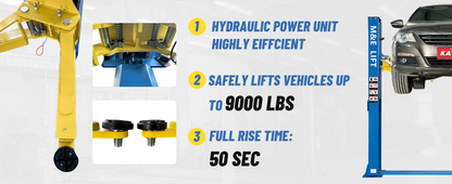 M&E ME-H90S 9000 lbs Two Post Car Lift