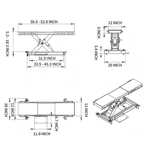 Katool KT-RJ50 5,000lbs Rolling Jack  *Fits KT-4H110, KT-4H950, and KT-4H850*