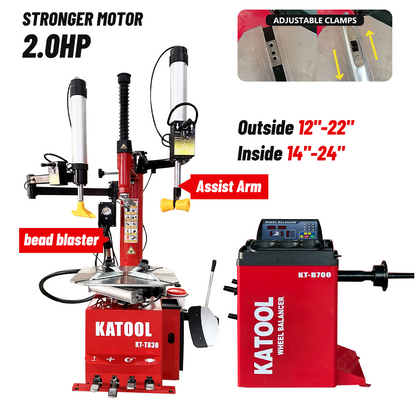 KATOOL KT-T830 Tire Changer & KT-B700 Wheel Balancer Combo
